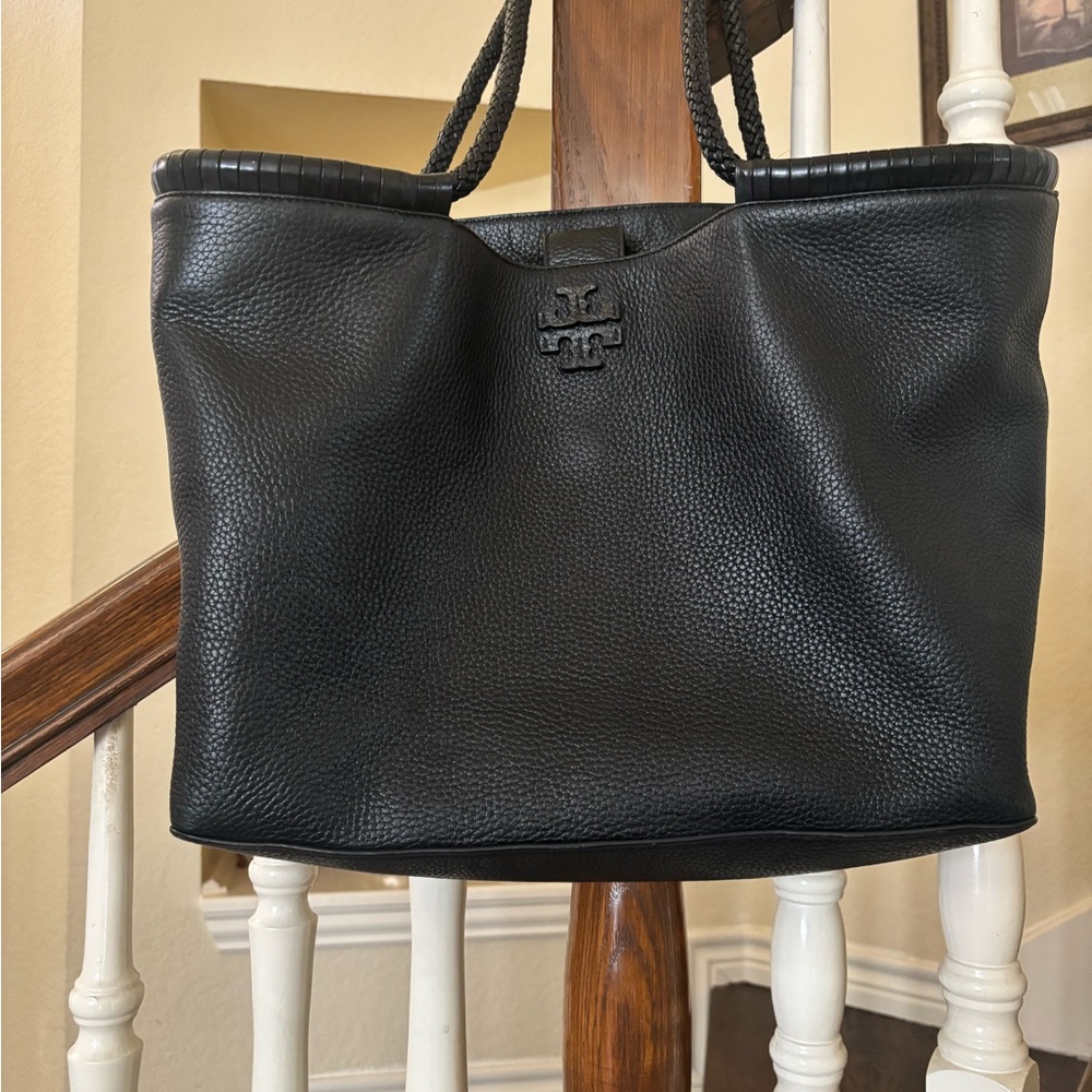 Tory Burch Black Textured Tote